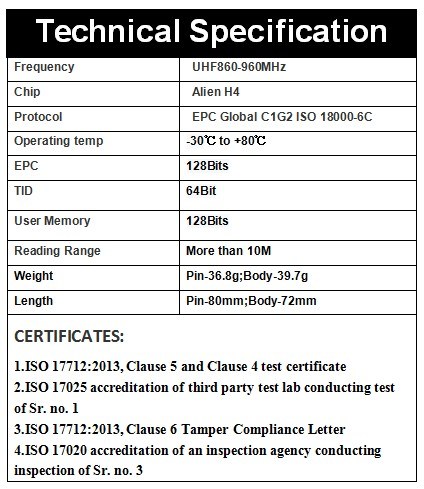 Disposable GPS RFID Bolt Seal