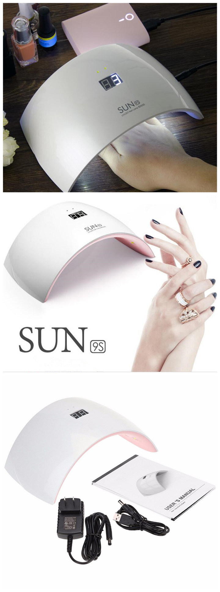 Gel Curing 24W UV Gel Curing Lamp Light UV Nail Lamps