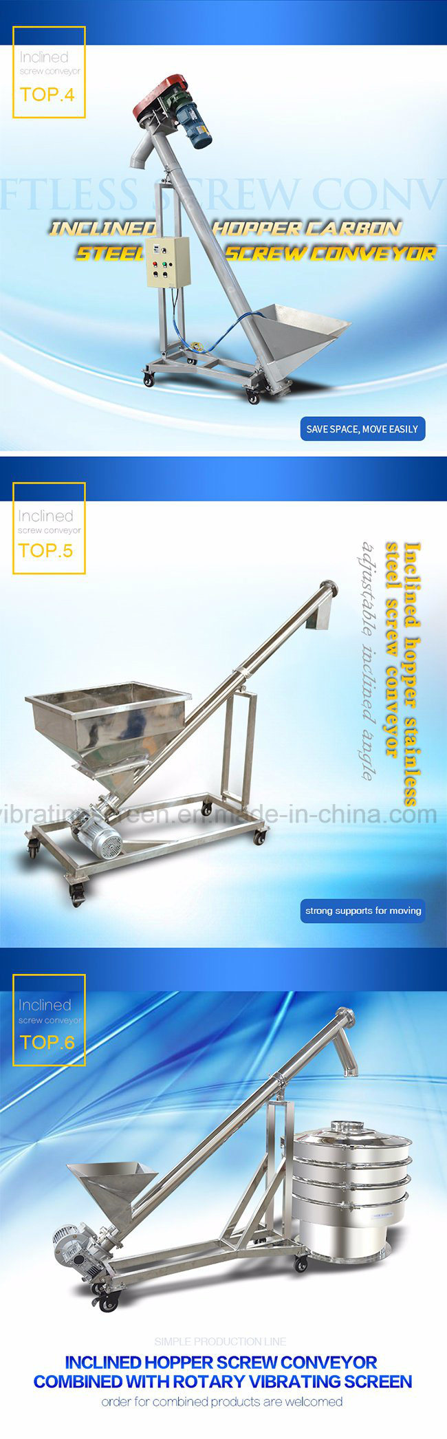 Powder or Pellet Auger Conveyor in Food Industry