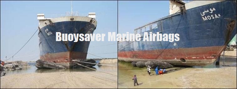 RO-RO Ship Drydocking by Marine Rubber Airbags in Dubai Shipyard, Top Brand Marine Rubber Airbag Manufacturer