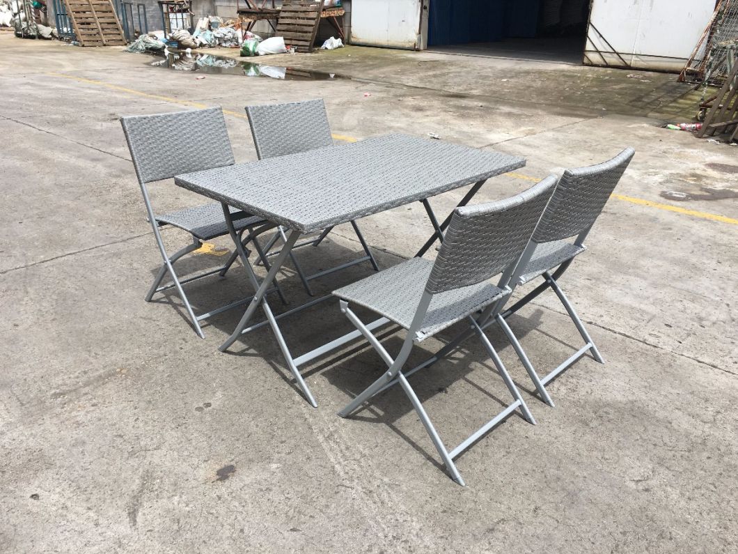 Outdoor Dining Furniture Metal Stainless Steel Chair and Table Set for Restaurant