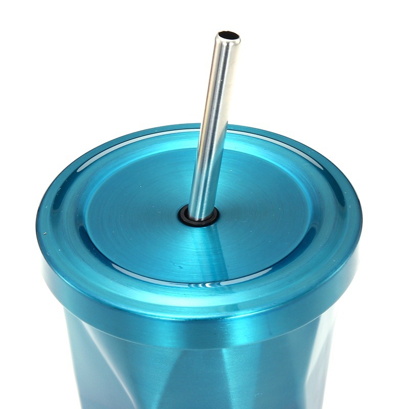 Irregular Drinking Straw Water Cup Double Stainless Steel Ice Cup Coffee Cup