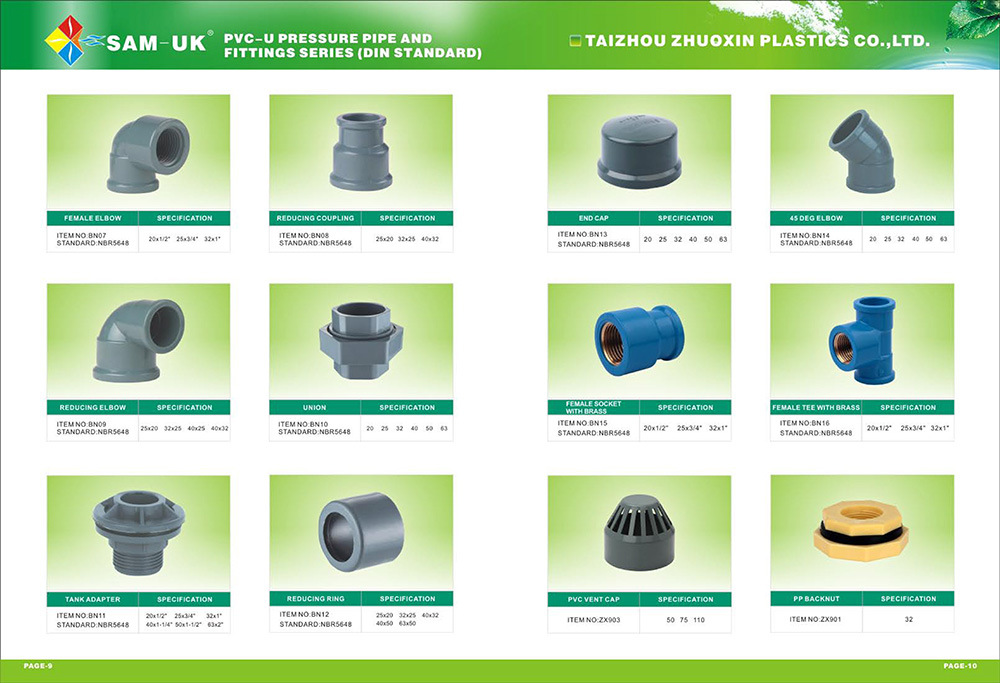 PVC Female Thread Reducer Popular Plastic All Size Pipe Fitting