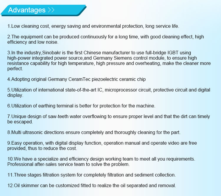 Filtration Andrecycling System Ultrasonic Cleaner for Carbon