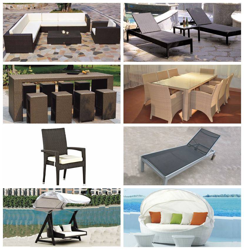 Outdoor Resort Furniture Rattan Sun Lounger