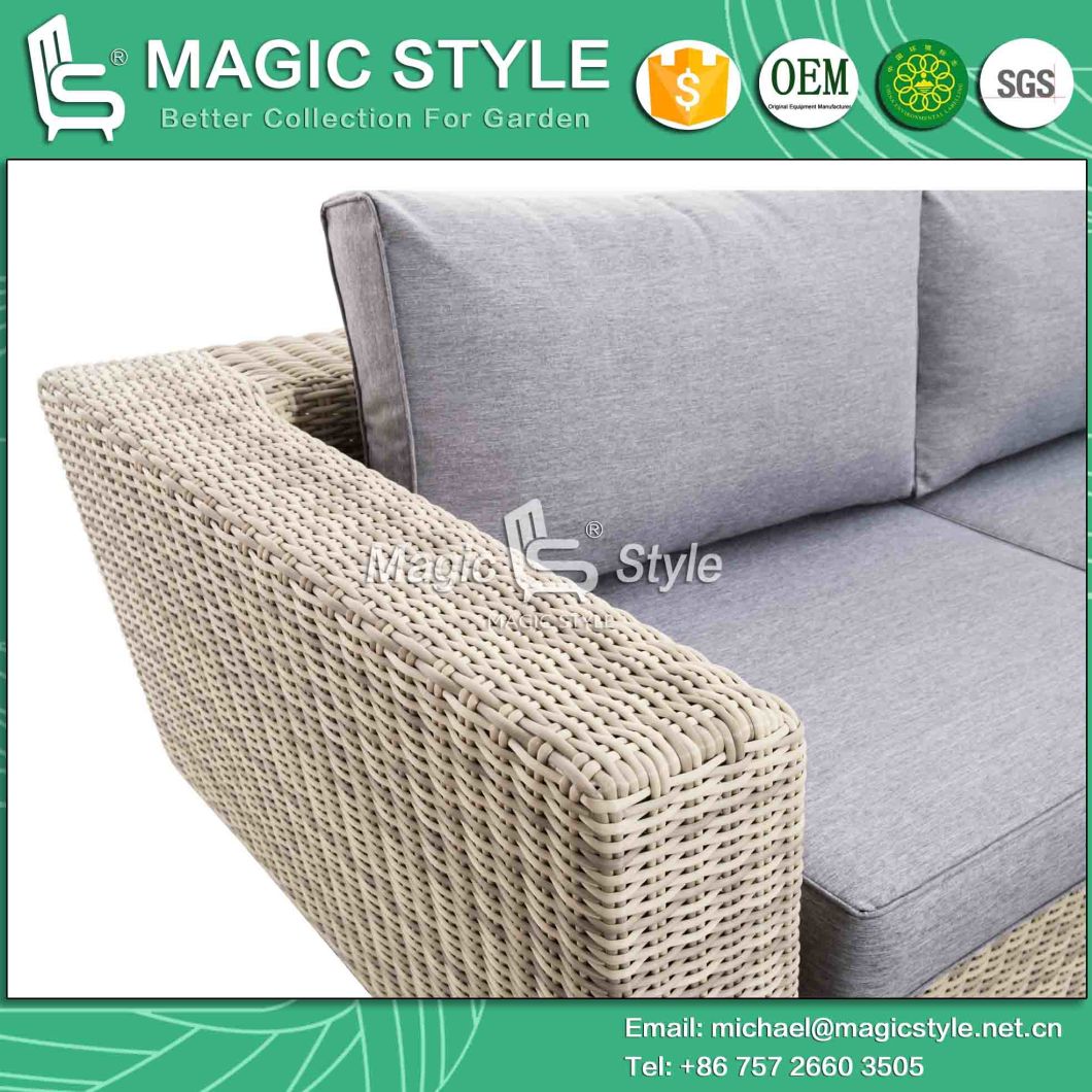 Garden Wicker Furniture Outdoor Rattan Sofa Set with Cushion Rattan 2-Seat Sofa Leisure Wicker Sofa Patio Furniture Sofa