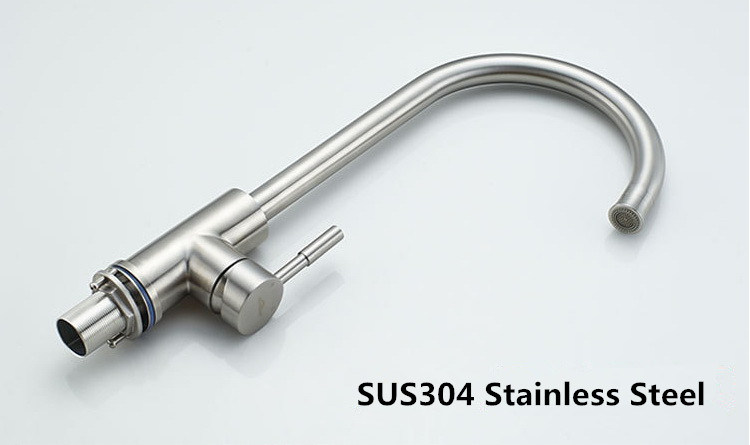 SUS304 Stainless Steel Two Functions Revolve Explosion-Proof Kitchen Faucet