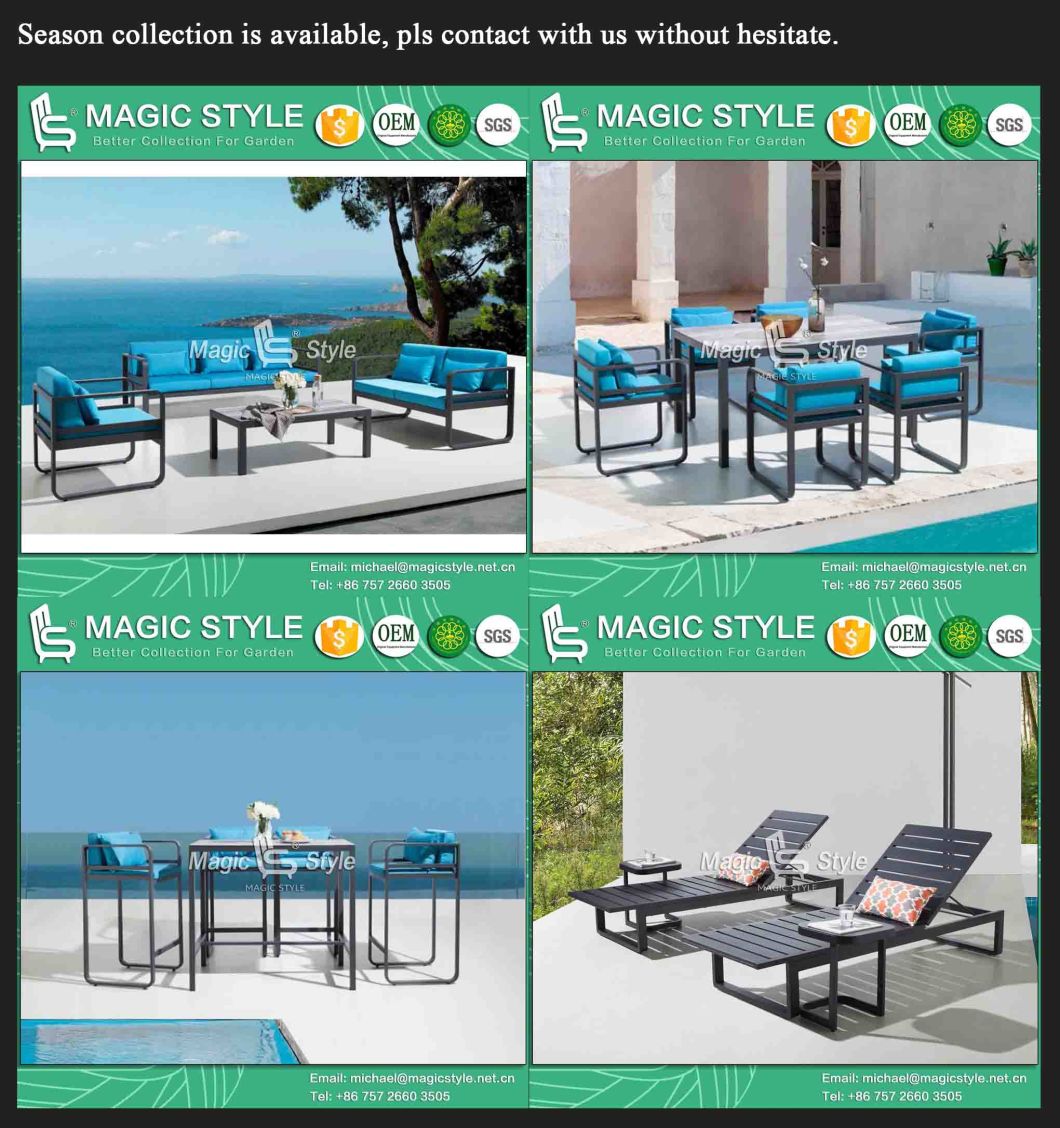 Outdoor Dining Chair with Cushion Garden Dining Table with Ceramic Glass Aluminum Dining Chair Hotel Project Dining Set Modern Dining Table