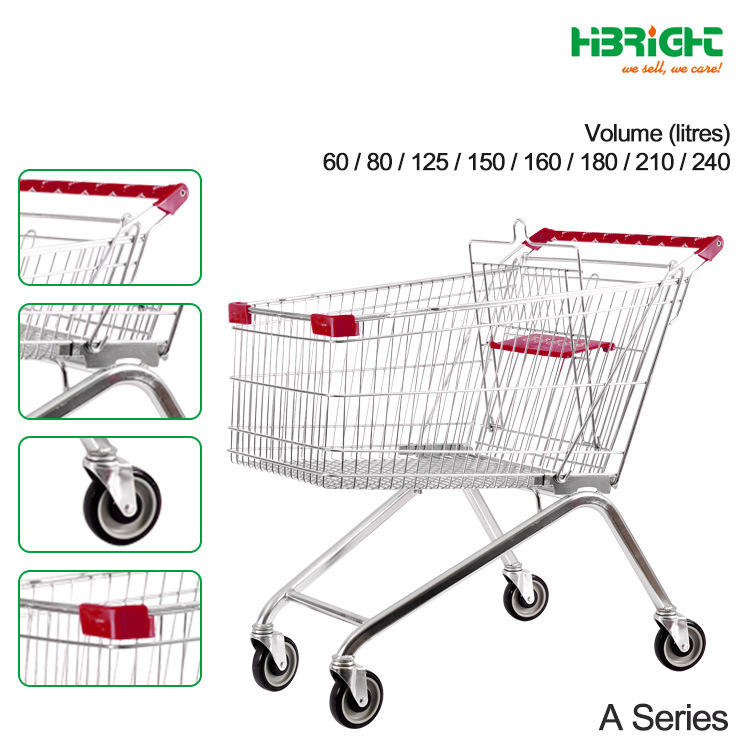 Double Deck Baskets Shopping Trolley Cart