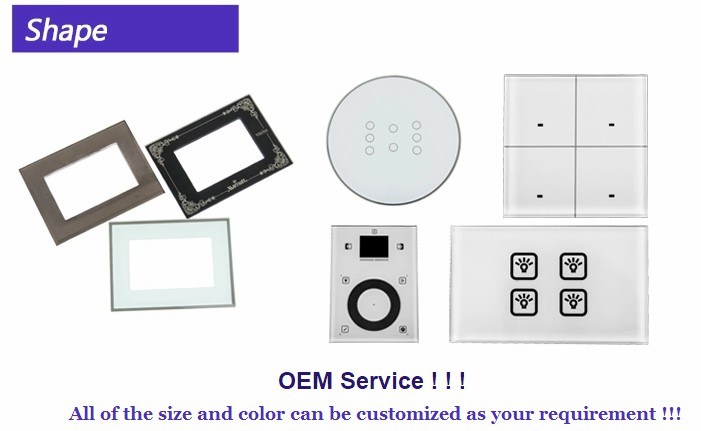 Customized Design Light Glass Touch Switch Panel/Tempered Touch Switch Cover
