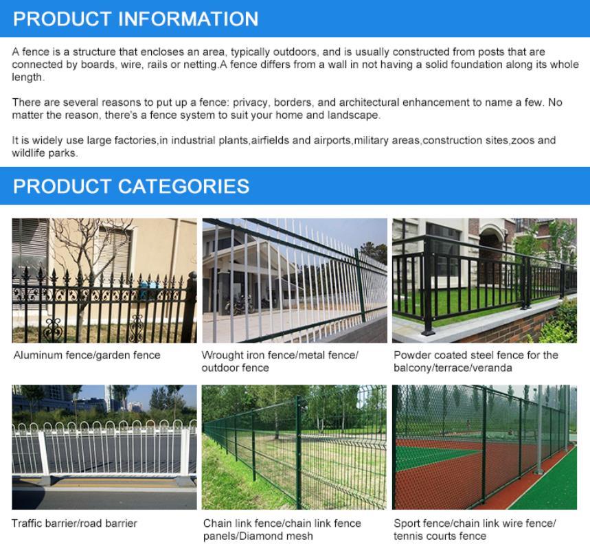 Factory Price Cheap Wrought Iron Garden Metal Fencing Galvanized Fence