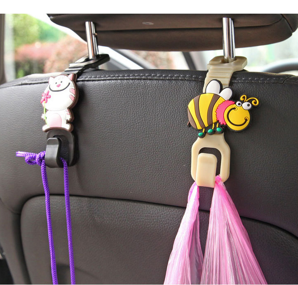 2PCS 18 Cartoon Animals Car Back Seat Holder Bag Clip Clasp Auto Headrest Hanger Hook