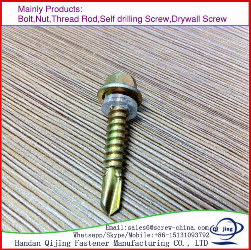 Hex Flange Head Self Drilling Screw with EPDM Washer Roofing Metal Screw