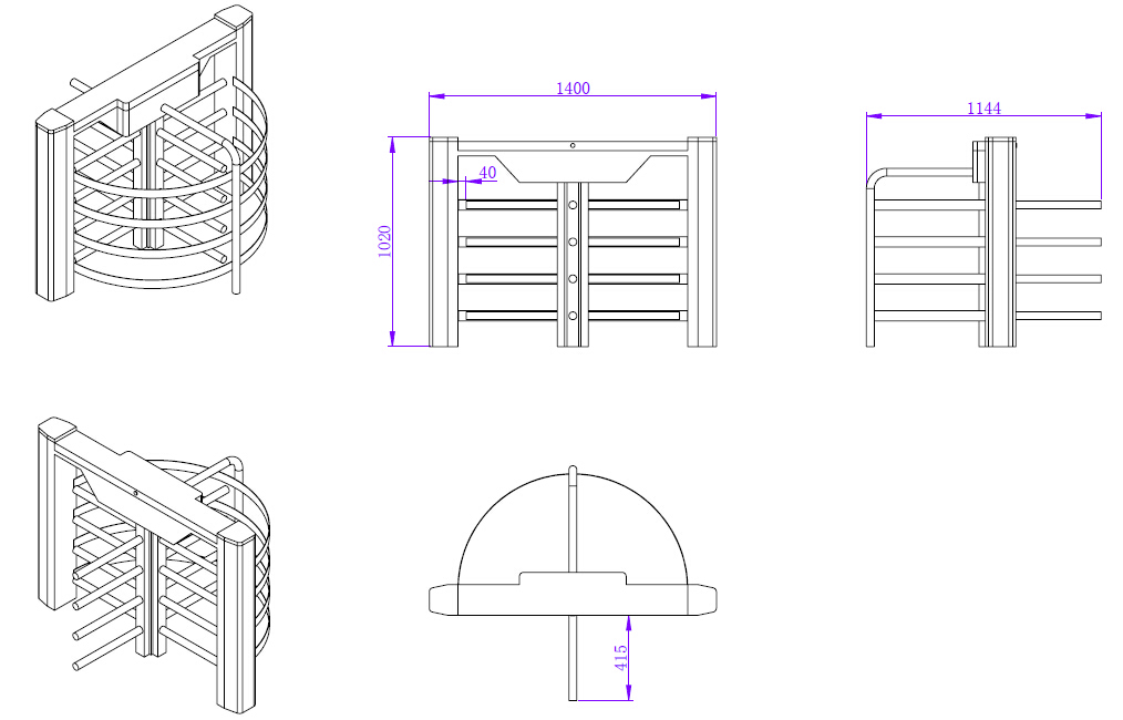 China Manufacturer Access Control System Full Height Gate