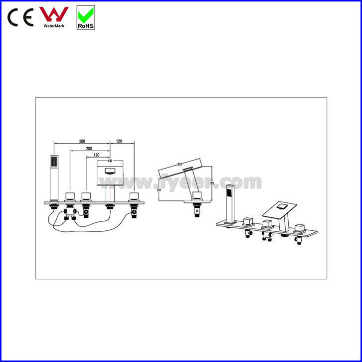 China Bathroom Bath&Shower Faucet Bathtub LED Faucet (FD15300F)