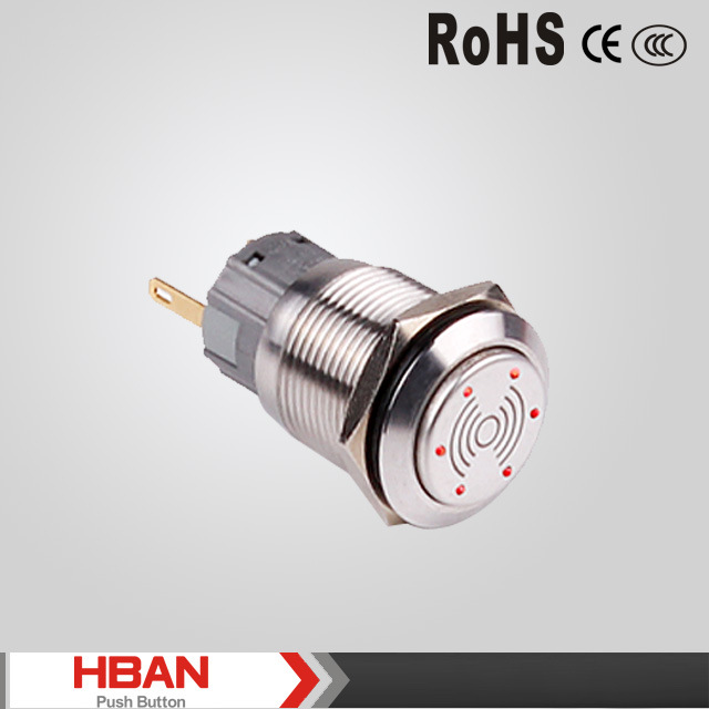 Hban Ce RoHS 19mm Stainless Steel Metal Illumination Flash Buzzer 24V