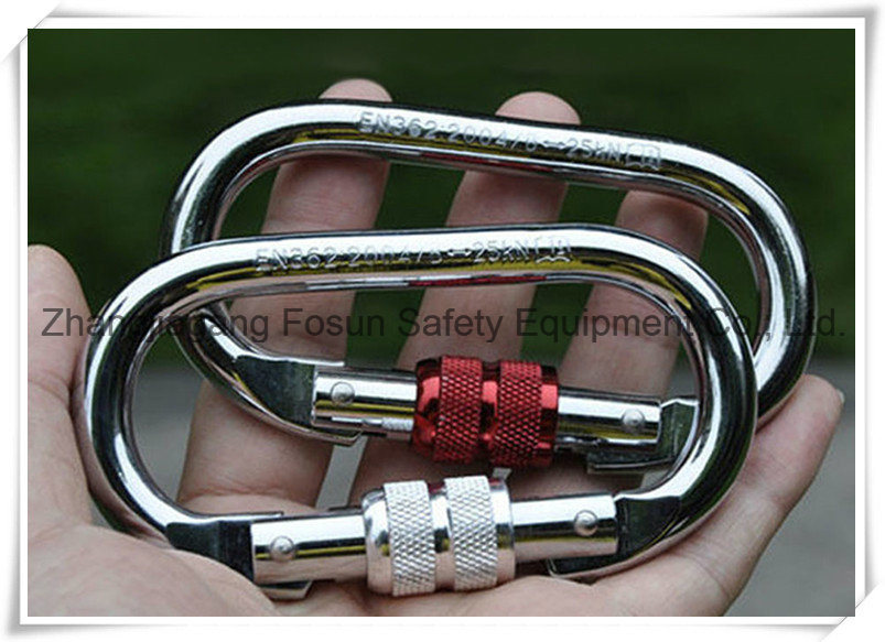 Chrome Carabiner with Steel Auto Locking Oval Shape