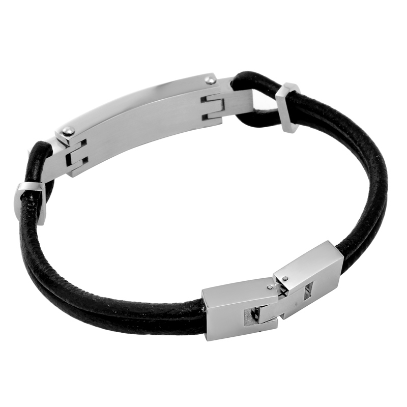 Stainless Steel Cremation Jewellery Leather Ashes Urn Bracelet