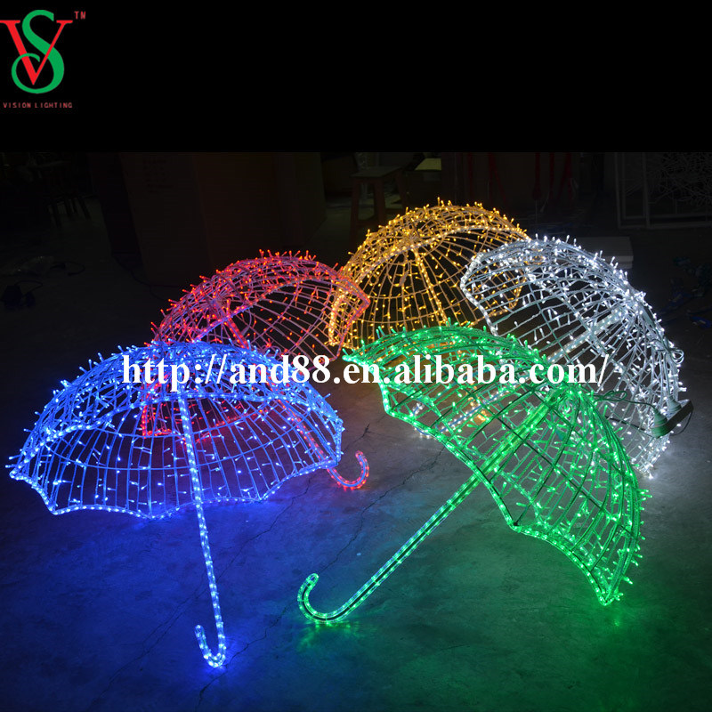 Outdoor Wholesale Festive Motif Lights Umbrella