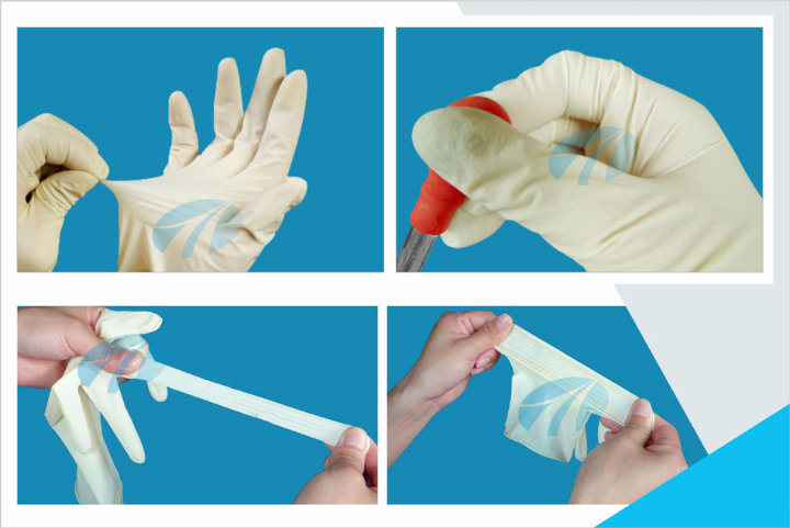 9 Inch Malaysia Natural Rubber Disposable Examination Latex Gloves