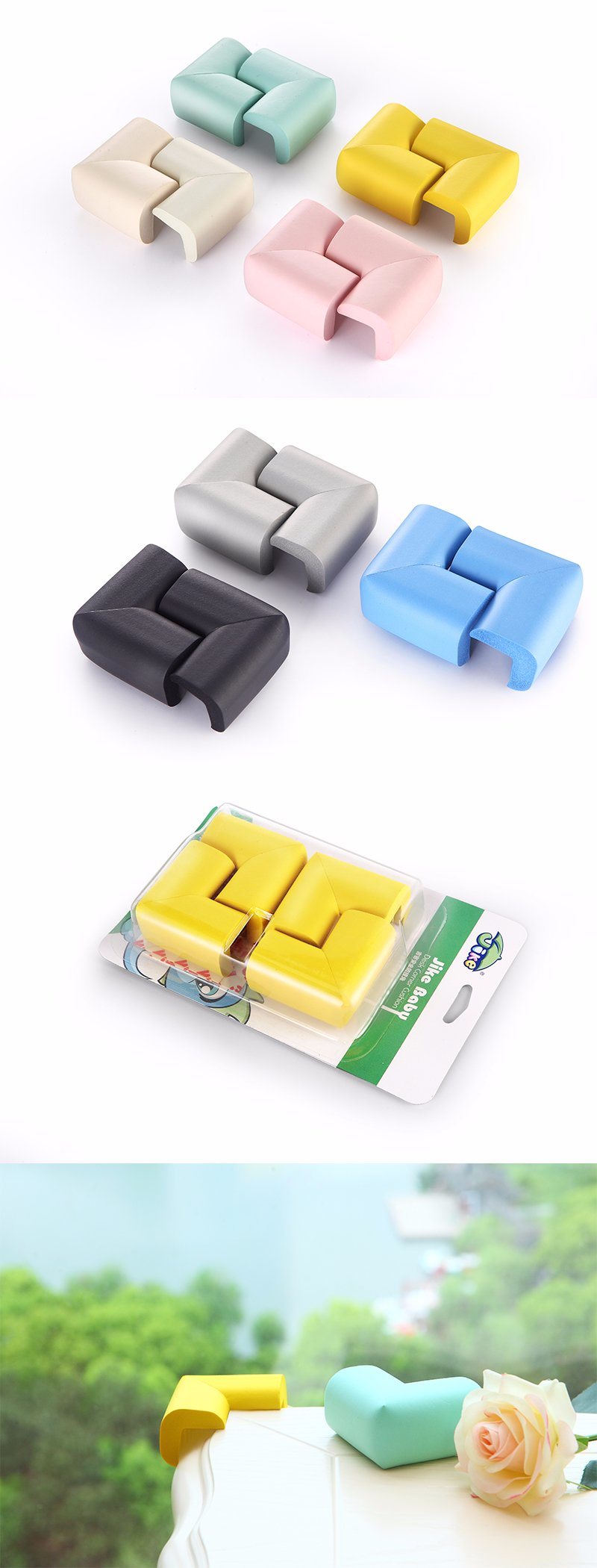 Amazon Hot Selling Customzied Kids Safe NBR Furniture L Shape Safety Cover