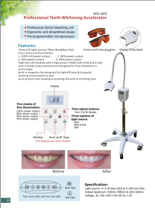 CE Certified Professional Touch Button Teeth Whitening Machine (MD669)