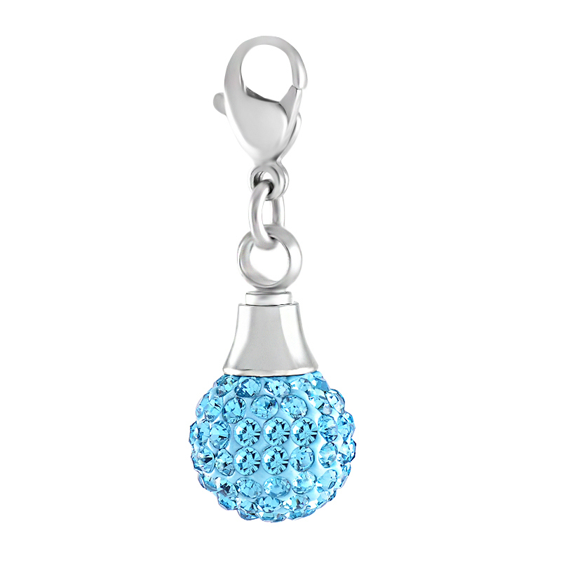 Little Ashes Urn Charm Ball Crystal Memorial Accessories for Necklace/Bag/Keychain