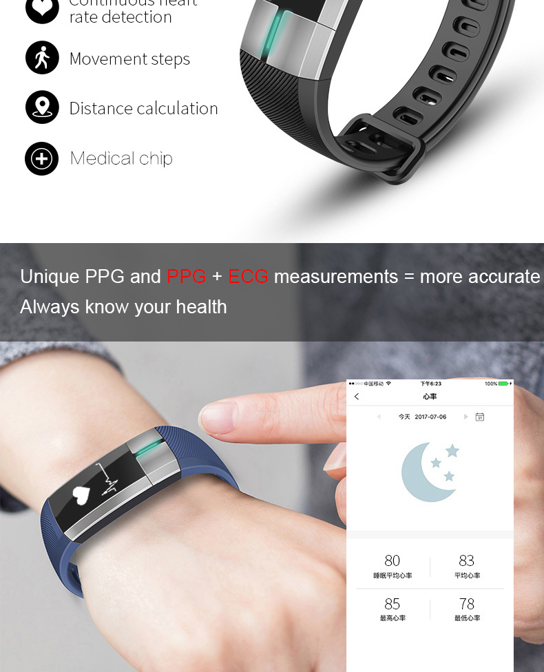 ECG+PPG Healthy Bracelet Dynamic and Static Pressure Dynamic and Static Heart Rate Bracelet