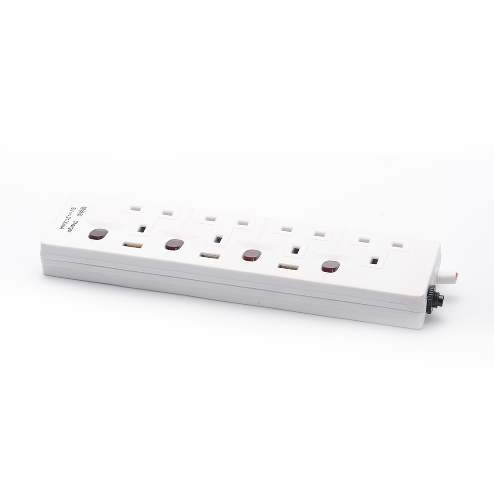 UK 3 Outlet Surge Protection Overload Protection Extension Power Strip