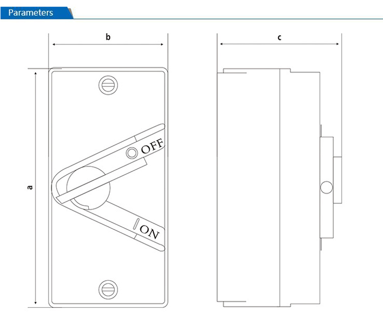 IP66 Weatherproof Type of Electrical Isolation Switch 20A Isolator Switch