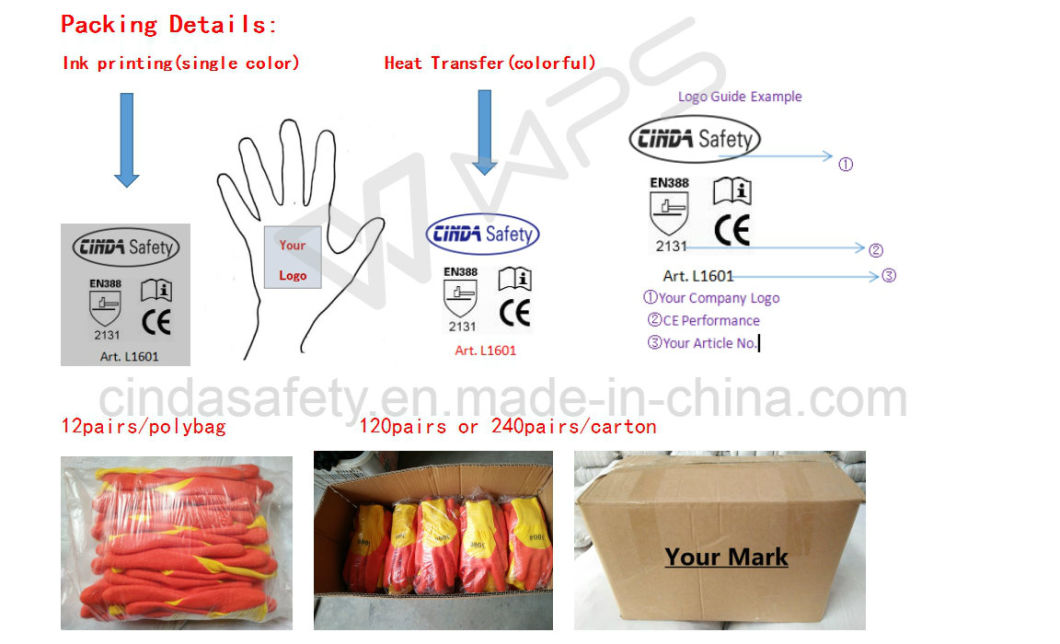 Labour Protective Double Color Nitrile Coated Work & Safety Gloves