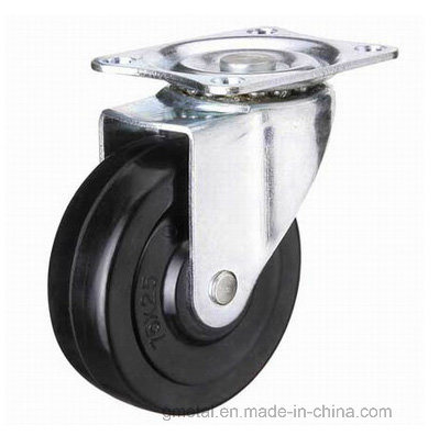 Top Plate Solid Rubber Wheel with Plain Bearing