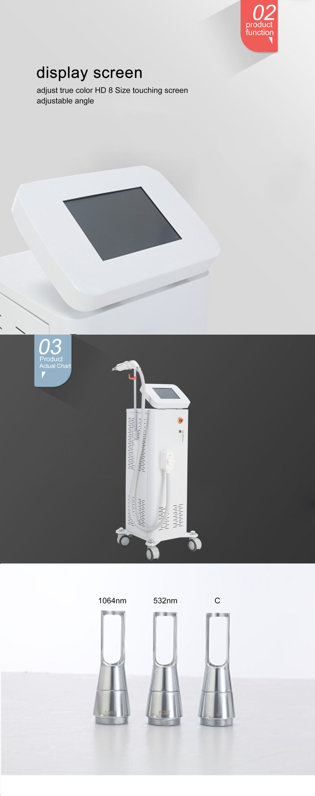 High Quality Best Price Good Service Q-Switch Laser ND YAG Laser Tattoo Removal Vertical ND YAG Laser Tattoo Removal Machine