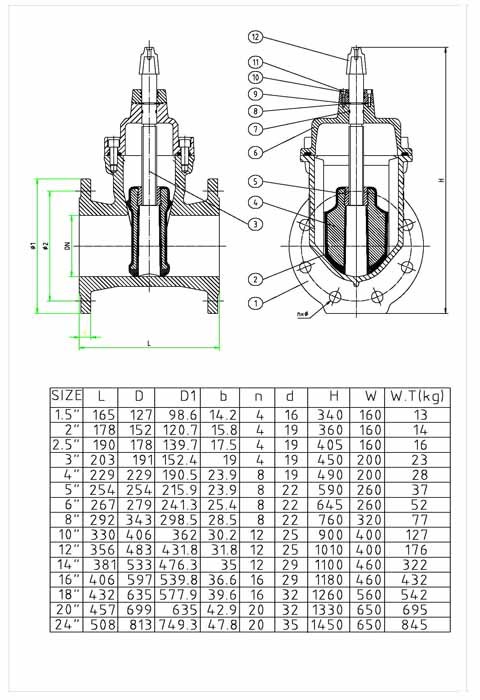 Electric Worm Gear Resilient Seated Non- Rising Gate Valve