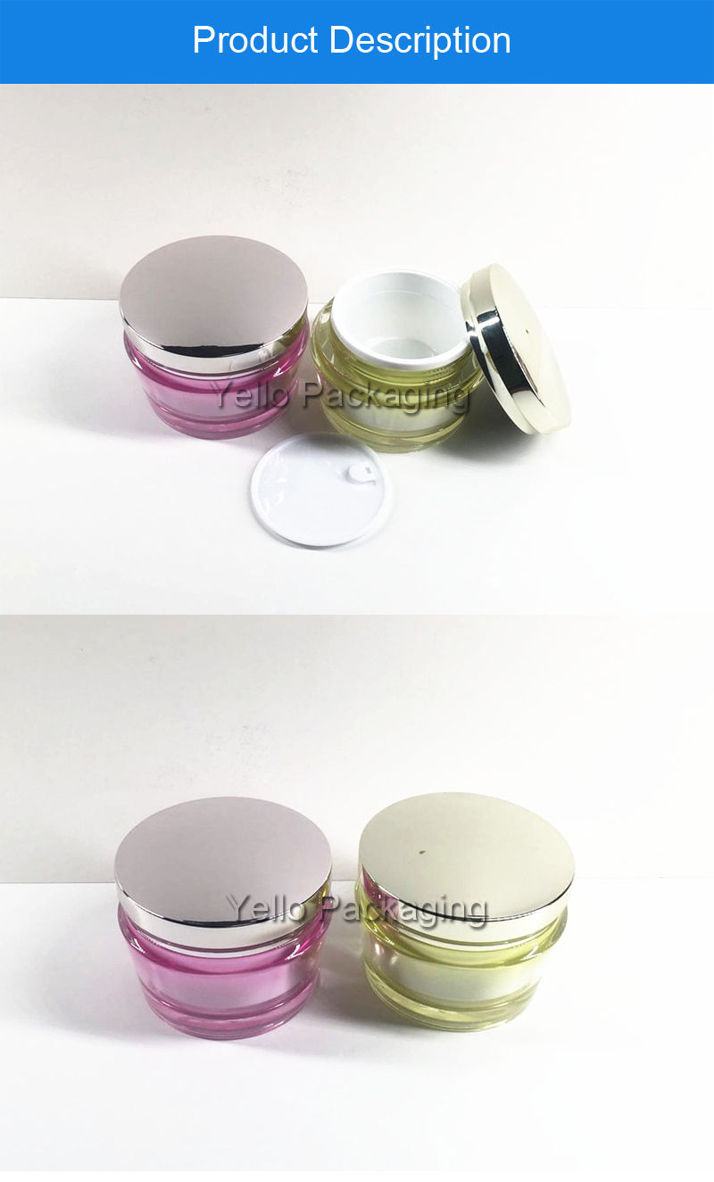 Plastic Container Cosmetic Packaging Acrylic Cream Jar Cosmetic