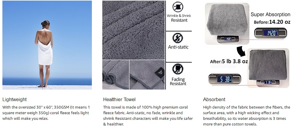 Luxury Coral Fleece Hotel & SPA Towel