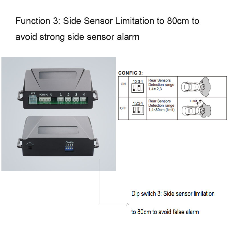 Truck Bus Front Parking Sensor System with LED Display and Beeper Alarm