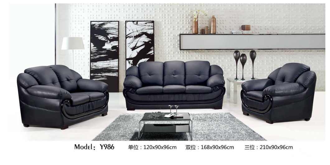 Best Quality 1+2+3 Style Modern Office Leather Sofa (Y986)