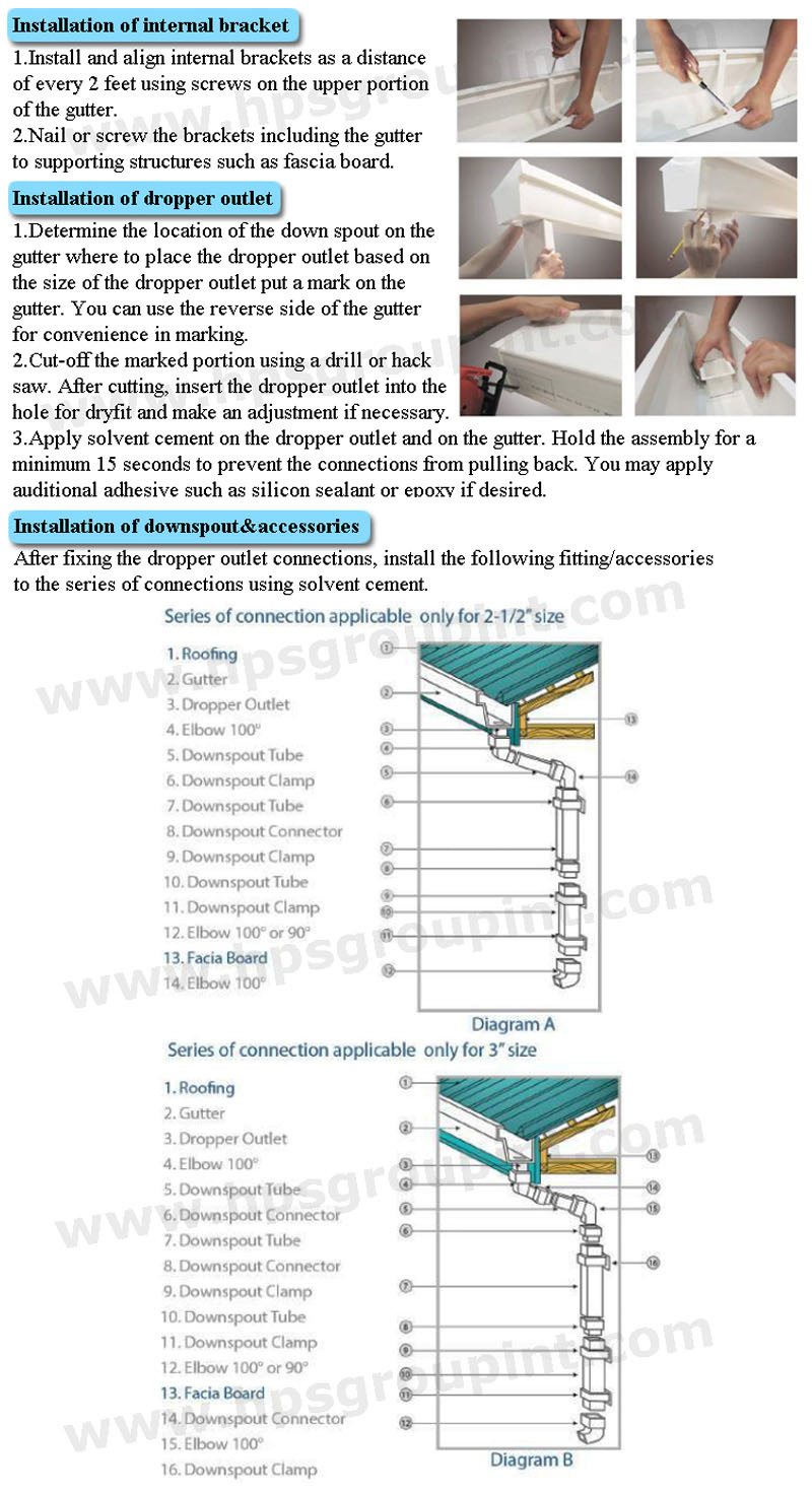 White/Black PVC Gutter Water Collector Pipe Fittings