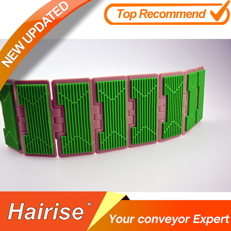 Rubber Top Antiskid Single Hinge Slat Plastic Multiflex Conveyor Chain