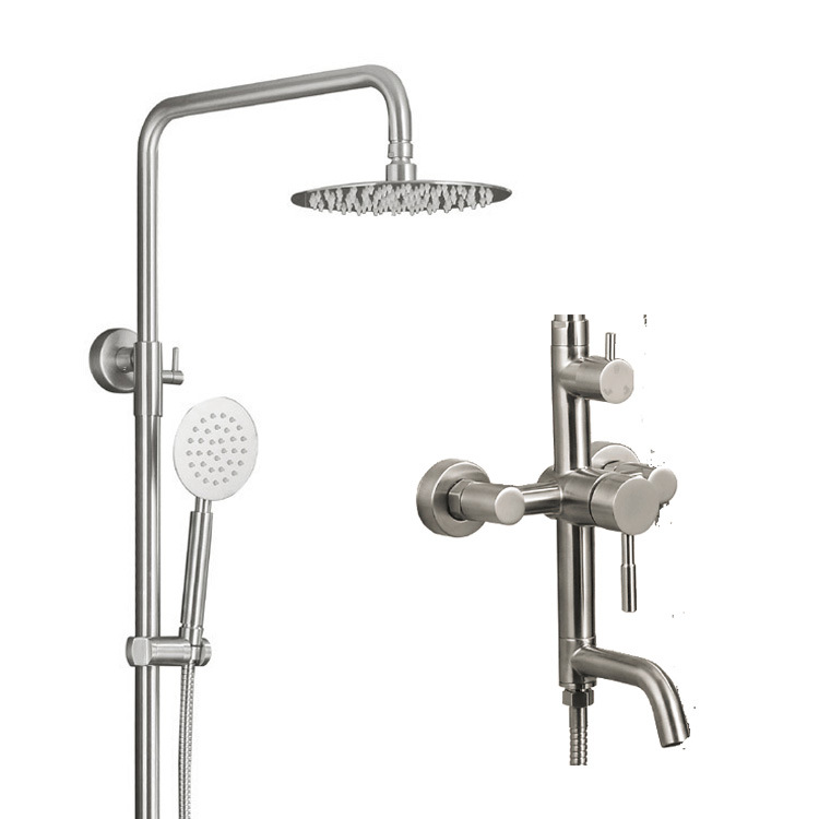 304 Stainess Steel Dural Function Bath Faucet Bathroom Rain Shower Set