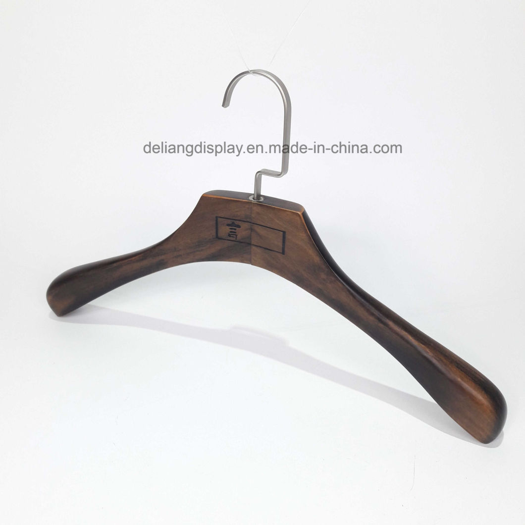 Luxury Wooden Hanger Coating Hanger Matt Hand Brushed Brown Color