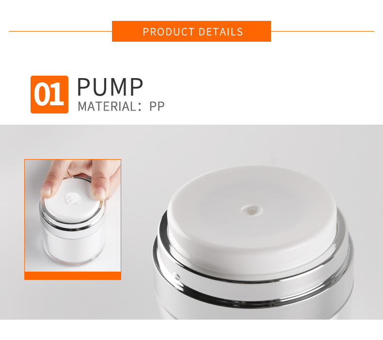 New Design Factory Price 30ml Empty Acrylic Airless Pump Cream Jar 30g for Cosmetic Packaging