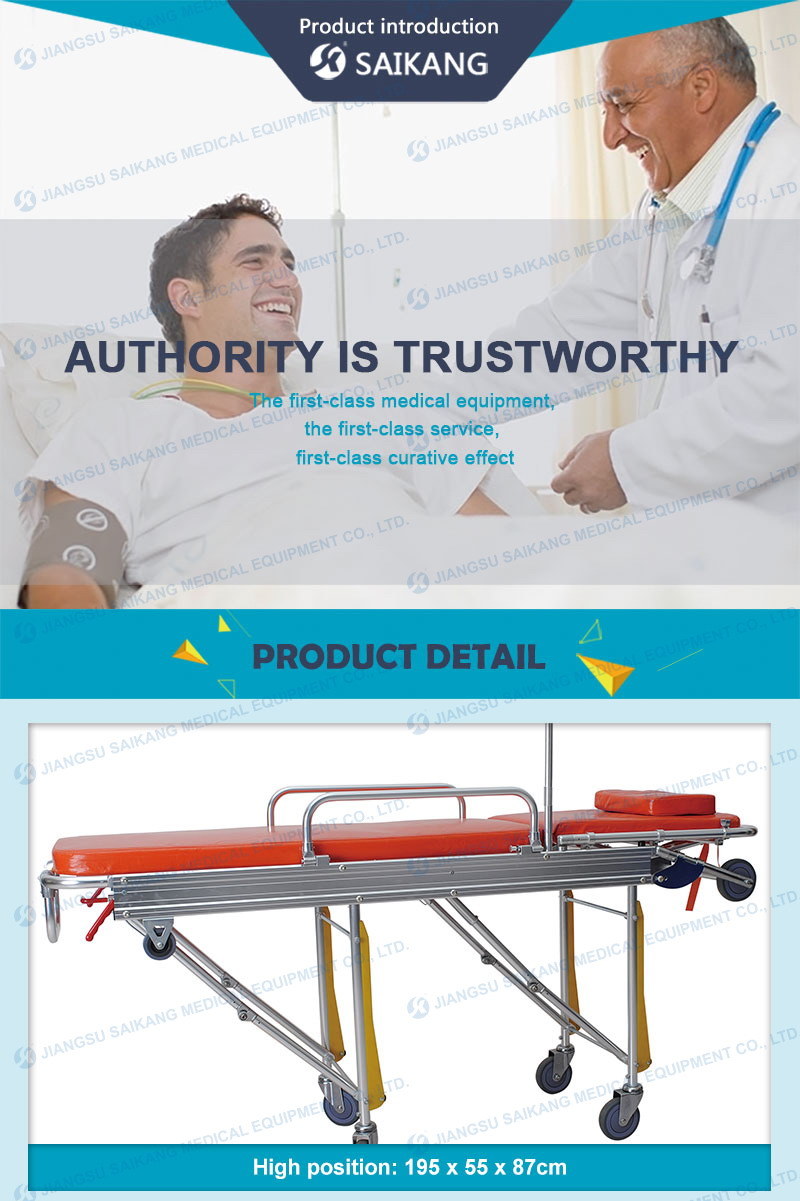 China Products High Quality Stainless Steel Patient Strecher Trolley