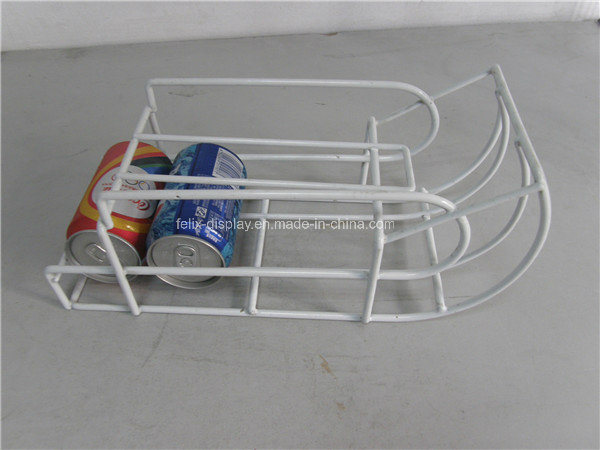 Large Scale Easy Structure White Wire Canned Drinks Display Stand