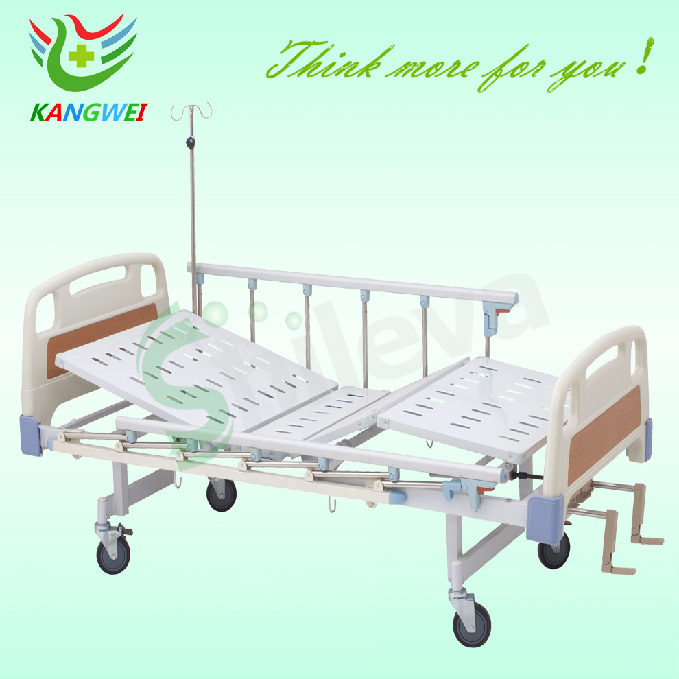 Medical Bed ABS Double-Crank Manual Hospital Patient Bed Slv-B4020