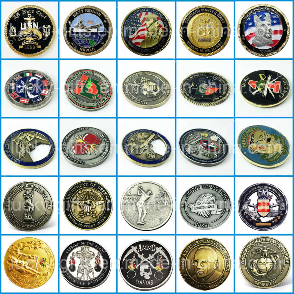 China Supplier Custom 3D Metal Us Challenge Commemorative Coins