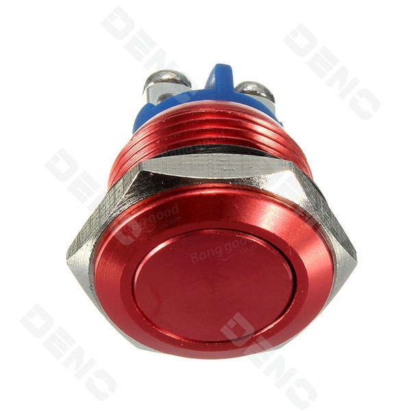 16mm Horn Button Switch Red Metal Stainless Steel Push Button Switch