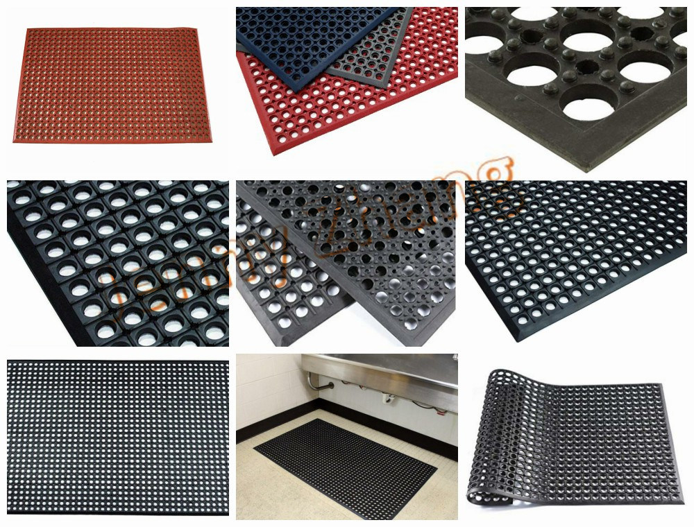 Antibacterial Floor Mat/Drainage Anti-Fatigue Rubber Anti-Slip Kitchen Mats Oil Resistant