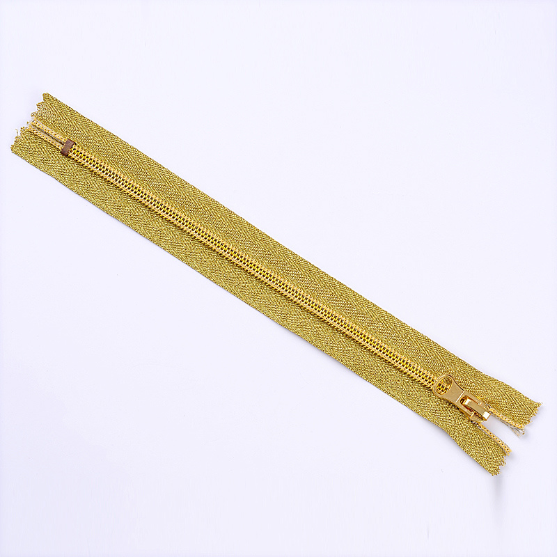 5# Golden Tape Plastic Zipper with Golden Teeth